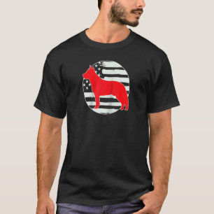 Camiseta Perro Boyero Australiano Bandera De Estados Unidos