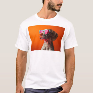 Camiseta Perro Bracco italiano genial con gafas de sol