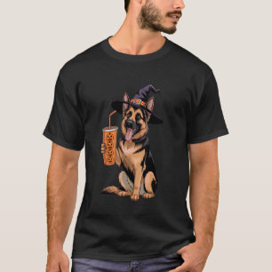 Camiseta Perro Bruja Pastor Alemán Funny Halloween Pumpkin 