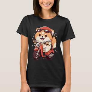 Camiseta Perro bucólico panameño montado en moto roja