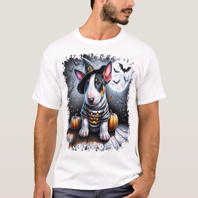 Camiseta Perro Bull Terrier Halloween (Anverso)