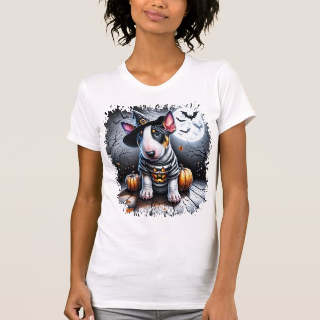 Camiseta Perro Bull Terrier Halloween (Anverso)