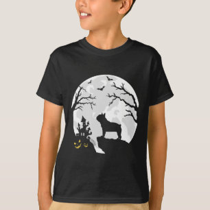 Camiseta Perro bulldog En La Luna Vestimenta Halloween Homb