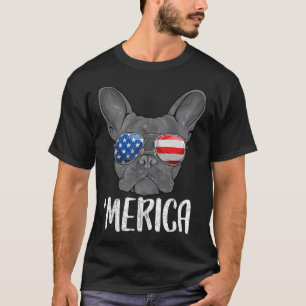 Camiseta Perro Bulldog Francés 4 De Julio Bandera Estadouni