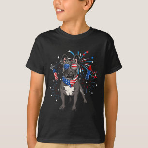 Camiseta Perro Bulldog Francés Bandera Estadounidense 4 De 