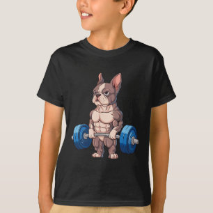 Camiseta Perro Bulldog Francés Divertido Levantamiento de P