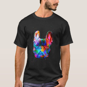 Camiseta Perro Bulldog Francés Geométrico Color Salpicadura