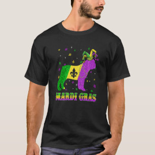 Camiseta Perro Bulldog francés Mardi Gras Carnival Jester B