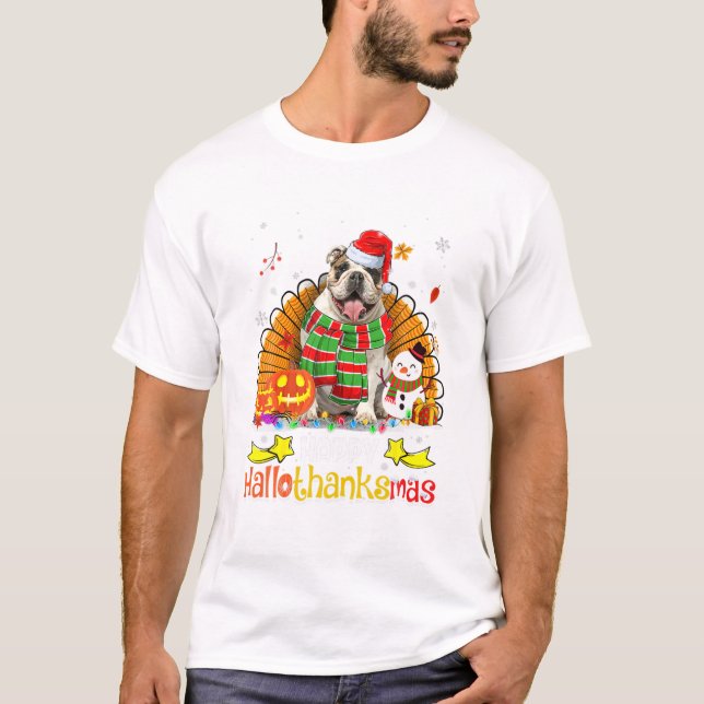 Camiseta Perro Bulldog inglés feliz (Anverso)