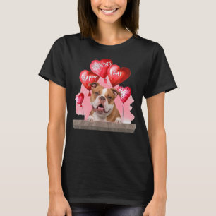 Camiseta Perro Bulldog inglés viejo feliz día de San Valent