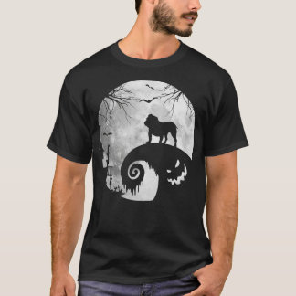 Camiseta Perro bulldog Y Moon Halloween Costume Perro Lover