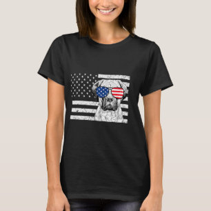 Camiseta Perro Bullmastiff 4 de julio Bandera estadounidens