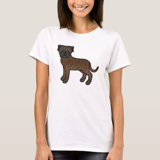 Camiseta Perro Bullmastiff atigrado de dibujos animados lin (Anverso)