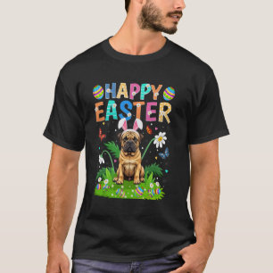 Camiseta Perro Bullmastiff Feliz Caza de Huevos de Pascua O