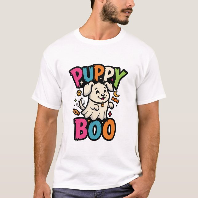 Camiseta Perro Cachorro Boo de Halloween (Anverso)
