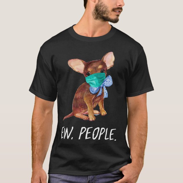 Camiseta Perro Cachorro Chihuahua Usando Una Máscara De Car (Anverso)