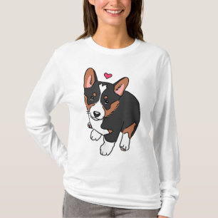 Camiseta Perro Cachorro Córdobo Tricolor, Corgi Cute, Corgi
