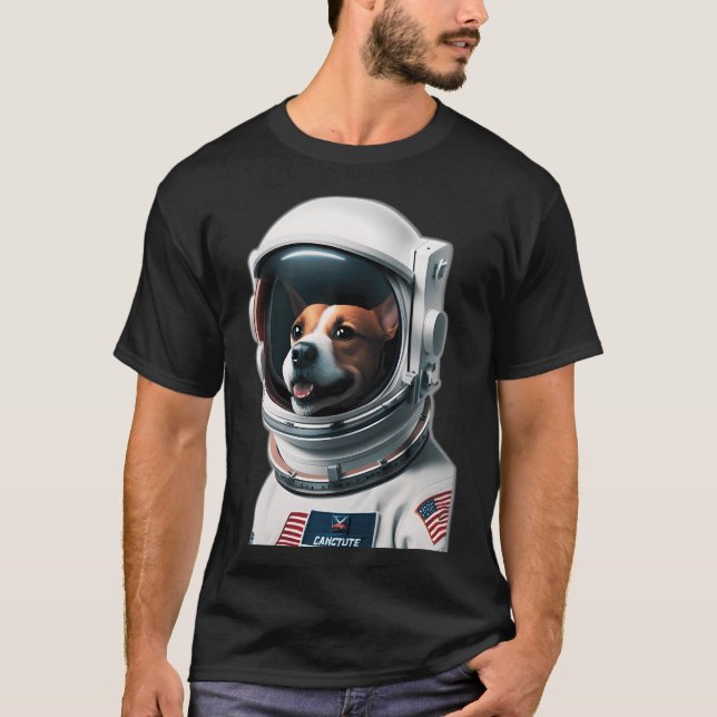 Camiseta Perro Cachorro en traje de astronauta (Anverso)