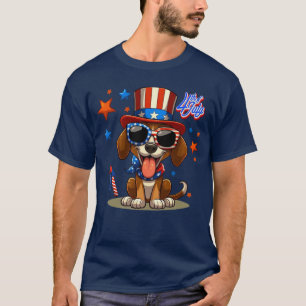 Camiseta Perro/cachorro lindo, patriótico, 4 de julio