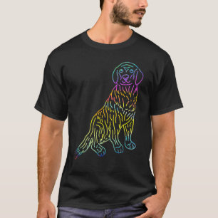 Camiseta Perro Cachorro Retriever Dorado Psicodélico Retro