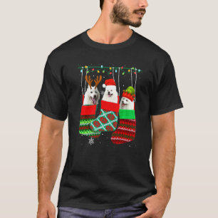 Camiseta Perro calcetines de Navidad American Eskimo pijama