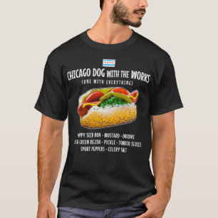 Camiseta Perro caliente al estilo de Chicago con todo