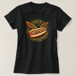 Camiseta "Perro caliente alado"