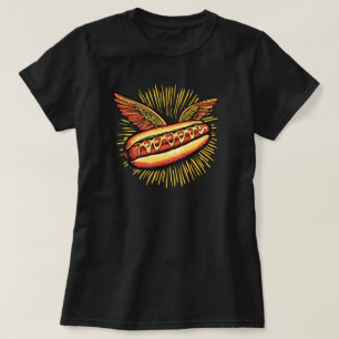 Camiseta "Perro caliente alado"