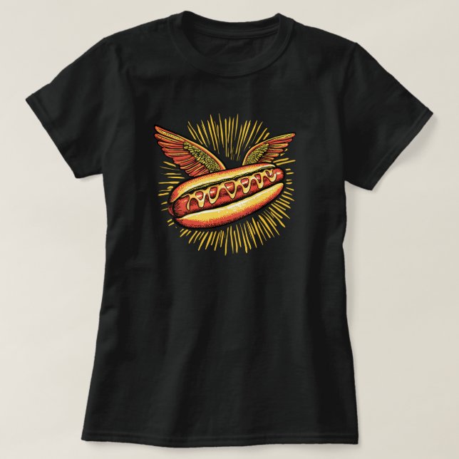 Camiseta "Perro caliente alado" (Diseño del anverso)