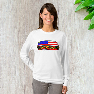 Camiseta Perro caliente americano mujeres de manga larga