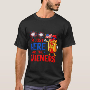 Camiseta Perro caliente aquí por las salchichas divertido c