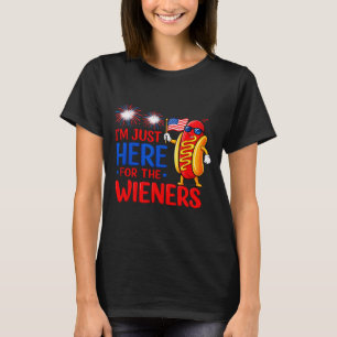 Camiseta Perro caliente aquí por las salchichas divertido c