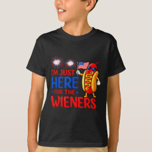 Camiseta Perro caliente aquí por las salchichas divertido c