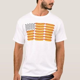Camiseta Perro Caliente Bandera de EE. UU. Divertido Patrió