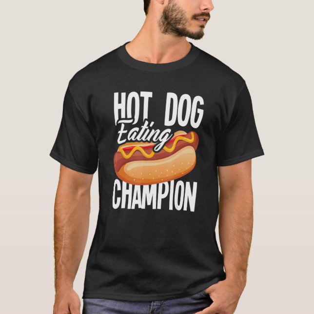 Camiseta Perro caliente comiendo campeón perro caliente (Anverso)