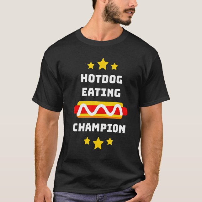 Camiseta Perro caliente comiendo campeón perro caliente (Anverso)
