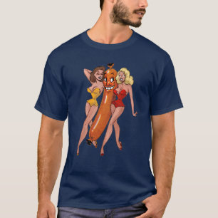 Camiseta Perro caliente con las damas
