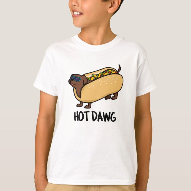 Camiseta Perro Caliente Dawg Gracioso En Un Bun Pun (Anverso)