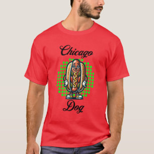 Camiseta Perro caliente de Chicago Arte Pop Retro