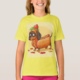 Camiseta Perro caliente de Dachshund, por Natasha Us
