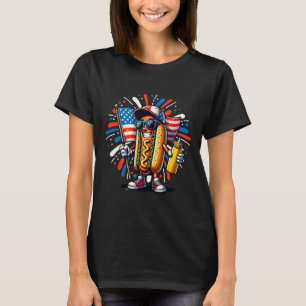 Camiseta Perro Caliente De Estados Unidos Bandera Americana