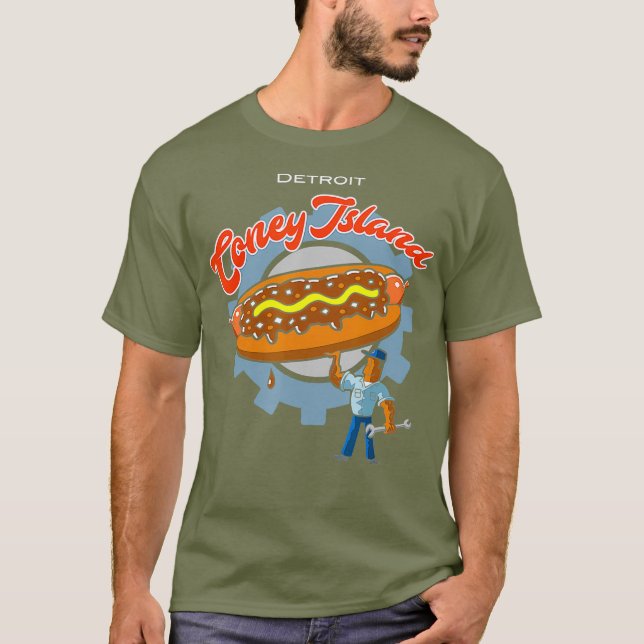 Camiseta Perro caliente de la isla Coney del Orgullo Detroi (Anverso)