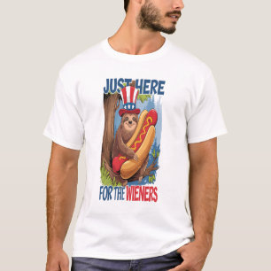 Camiseta Perro Caliente de Perezoso BBQ 4 de Julio