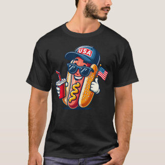 Camiseta Perro Caliente Del 4 De Julio Divertido Día De La 