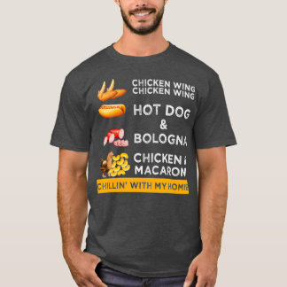 Camiseta Perro caliente del ala de pollo y Bolonia
