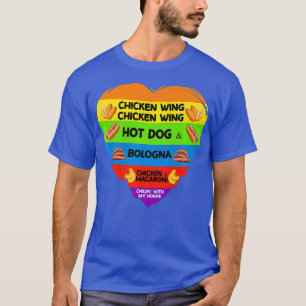 Camiseta Perro caliente del ala de pollo y Bolonia