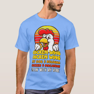 Camiseta Perro caliente del ala de pollo y Bolonia