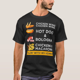 Camiseta Perro caliente del ala de pollo y Bolonia