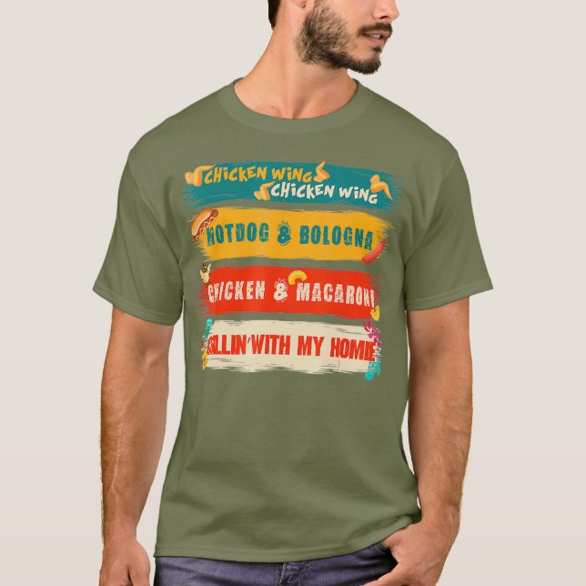 Camiseta Perro caliente del ala de pollo y Bolonia (Anverso)