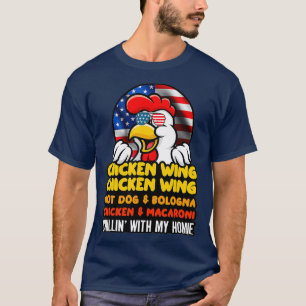 Camiseta Perro caliente del ala de pollo y Bolonia
